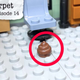 A screenshot shows the LEGO poop piece inside Michael's office.